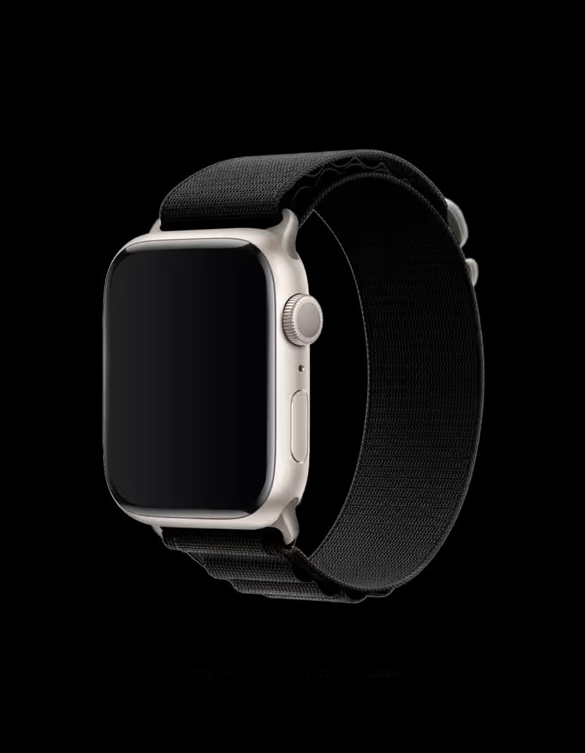 Alpine Apple Watch Band| ultra 2 band 49mm, Series 10 46mm, 9|8|7 45mm, SE2|SE|6|5|4 44mm, 3|2|1 42mm (Black),(silver)