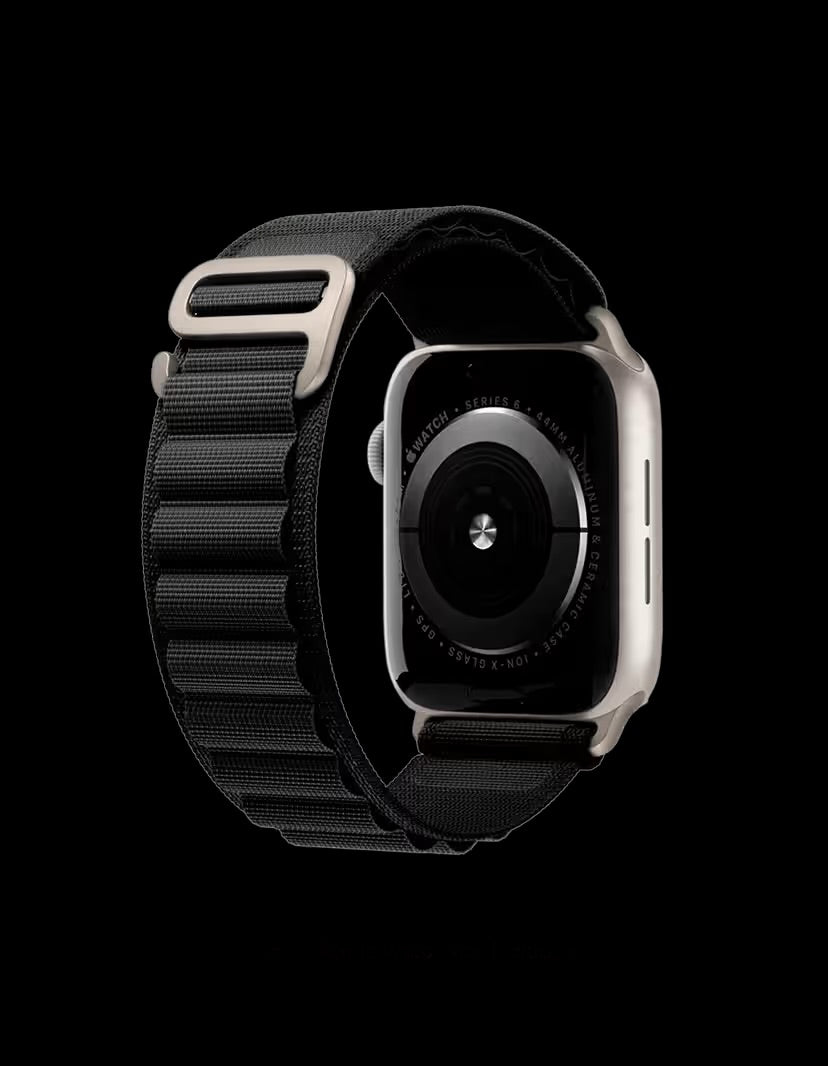 Alpine Apple Watch Band| ultra 2 band 49mm, Series 10 46mm, 9|8|7 45mm, SE2|SE|6|5|4 44mm, 3|2|1 42mm (Black),(silver)