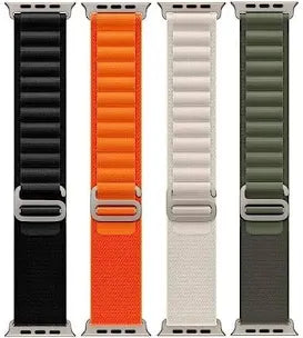 Alpine Apple Watch Band| ultra 2 band 49mm, Series 10 46mm, 9|8|7 45mm, SE2|SE|6|5|4 44mm, 3|2|1 42mm (Black),(silver)