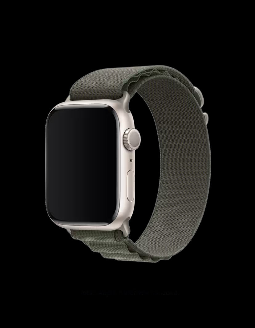 Alpine Apple Watch Band| ultra 2 band 49mm, Series 10 46mm, 9|8|7 45mm, SE2|SE|6|5|4 44mm, 3|2|1 42mm (Black),(silver)