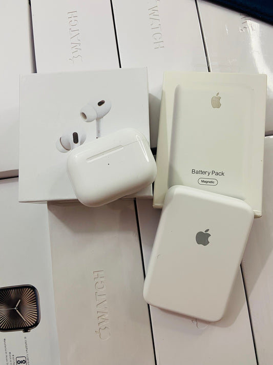 Combo 2in1:- AirPods Pro 2nd Generation with Apple Magsafe Battery Pack (6Months Warranty)